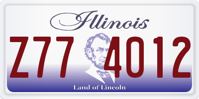 IL license plate Z774012