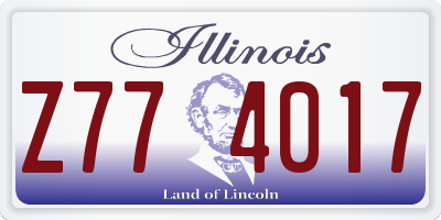 IL license plate Z774017