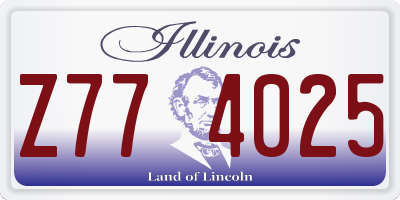 IL license plate Z774025