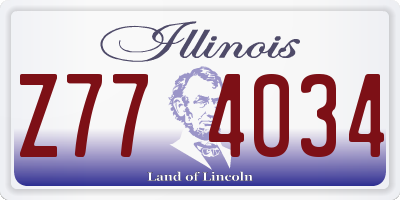 IL license plate Z774034