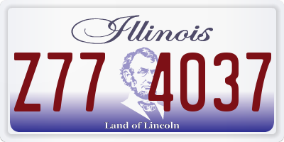 IL license plate Z774037