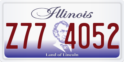 IL license plate Z774052
