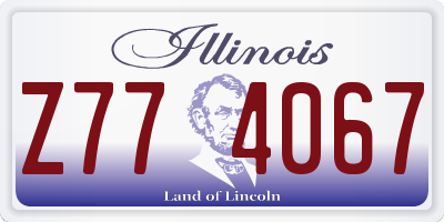 IL license plate Z774067