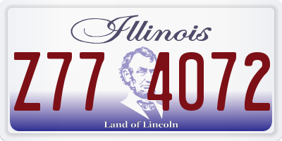IL license plate Z774072