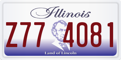 IL license plate Z774081