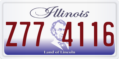 IL license plate Z774116