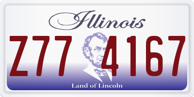IL license plate Z774167
