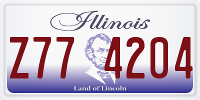 IL license plate Z774204