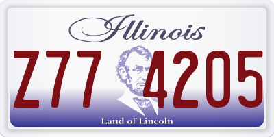 IL license plate Z774205