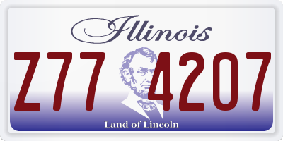 IL license plate Z774207