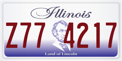 IL license plate Z774217