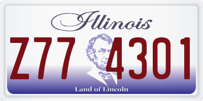 IL license plate Z774301