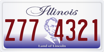 IL license plate Z774321
