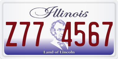 IL license plate Z774567
