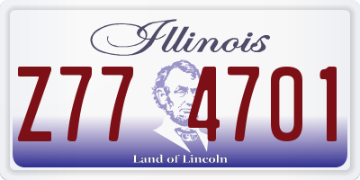 IL license plate Z774701