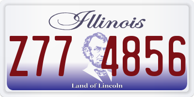 IL license plate Z774856