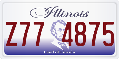 IL license plate Z774875