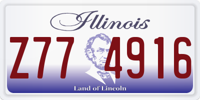 IL license plate Z774916