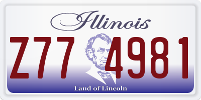 IL license plate Z774981