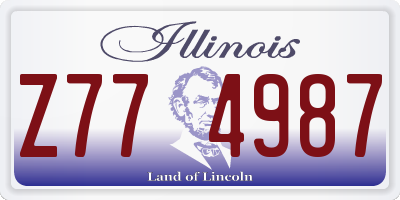 IL license plate Z774987