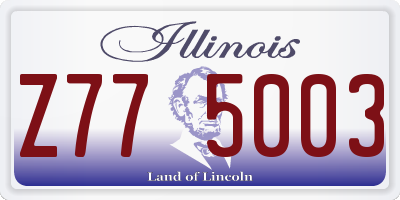 IL license plate Z775003