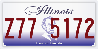 IL license plate Z775172