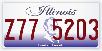IL license plate Z775203