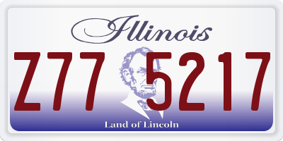 IL license plate Z775217
