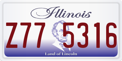 IL license plate Z775316