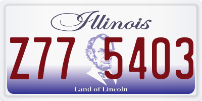 IL license plate Z775403