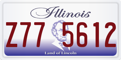 IL license plate Z775612