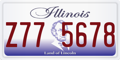 IL license plate Z775678