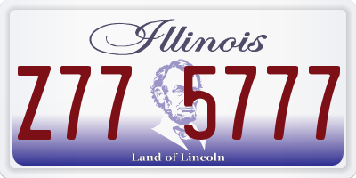 IL license plate Z775777