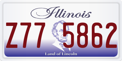 IL license plate Z775862