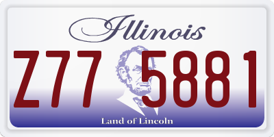 IL license plate Z775881