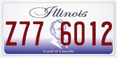 IL license plate Z776012