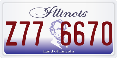 IL license plate Z776670