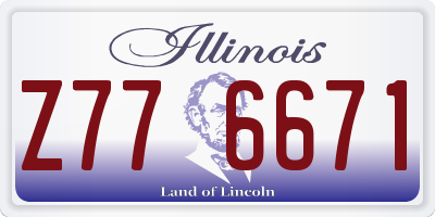 IL license plate Z776671