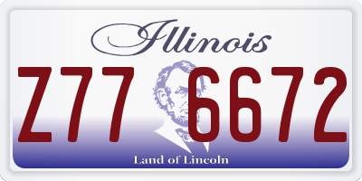 IL license plate Z776672