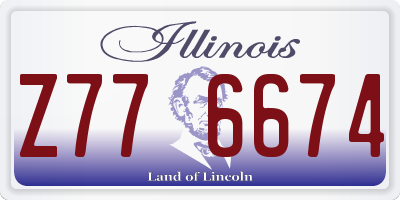 IL license plate Z776674