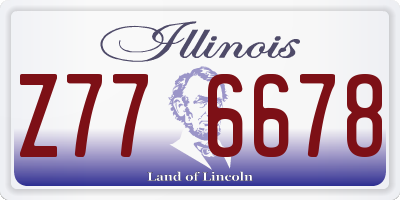 IL license plate Z776678