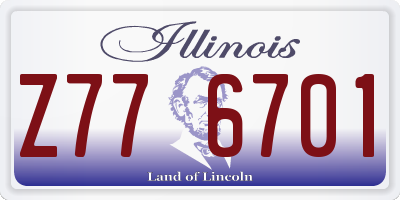 IL license plate Z776701