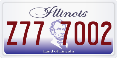 IL license plate Z777002