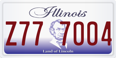 IL license plate Z777004