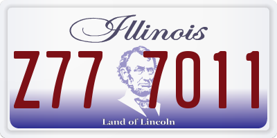 IL license plate Z777011