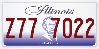 IL license plate Z777022