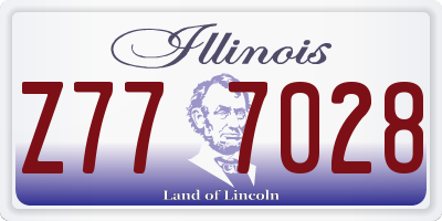 IL license plate Z777028