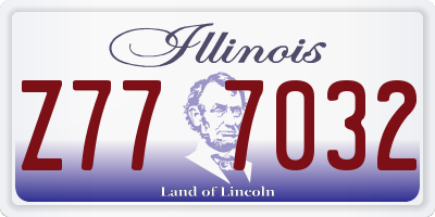 IL license plate Z777032