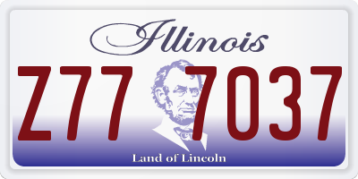 IL license plate Z777037