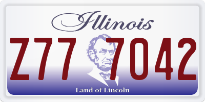 IL license plate Z777042